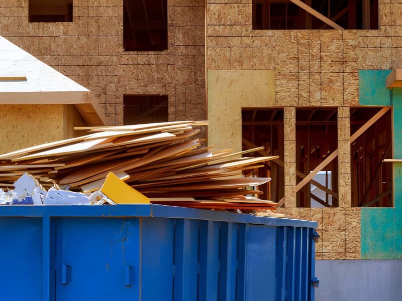 Residential view of new houses being built and construction